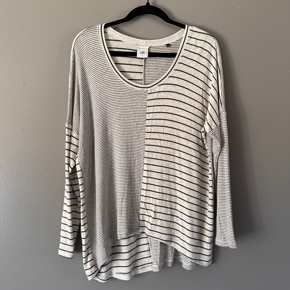 Cabi High Low Dolman Long Sleeve Top |‎ Heather Grey + Slate
